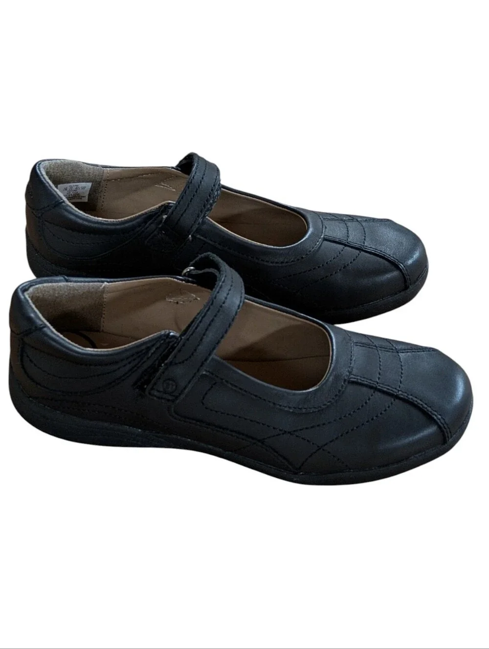 Stride Rite Claire Black Leather Mary Jane Flats Size 3.5